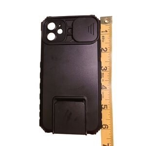 iPhone 11 Phone Case In Black w/ Sliding Camera Cover And Kickstand
